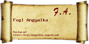 Fogl Angyalka névjegykártya